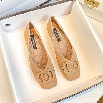 Туфли Женские одиночные туфли Новые бабушкины туфли Женские туфли на плоской подошве с одной педалью и мягкой подошвой Четыре сезона на плоской подошве 33 чёрный