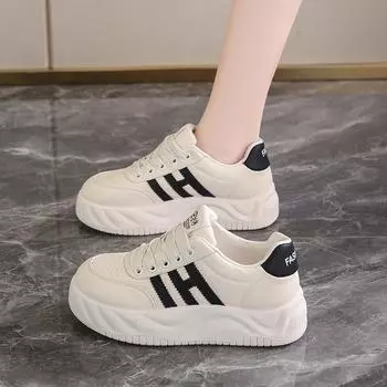 Туфли женские повседневные удобные весенние на платформе с круглым носком разноцветные на шнуровке массивные женские кроссовки Zapatillas De Mujer 35