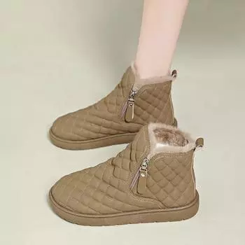 Туфли женские с круглым носком коричневые женские зимние сапоги элегантные на низком каблуке удобные готические нескользящие 35