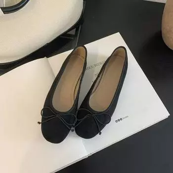 Туфли женские с квадратным носком и неглубоким горлом, весна-осень 2025 г., новые замшевые туфли-бини на плоской подошве с одной педалью 35 цветной печати леопарда