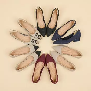 Туфли женские с острым носком, мелким вырезом, плоской подошвой, леопардовым принтом, с мягкой подошвой, большие размеры 34-43 34 чёрный