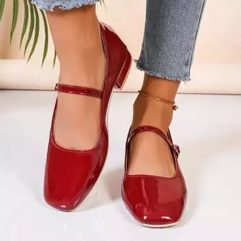 Туфли женские с пряжкой на ремешке женские туфли на высоком каблуке модные офисные и карьерные туфли-лодочки женские туфли с квадратным носком на низком каблуке больших размеров женские 35