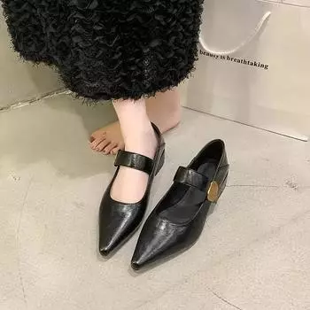 Туфли женские сексуальные туфли Мэри Джейн на низком каблуке элегантные каблуки трендовые стильные высококачественные вечерние черные туфли с леопардовым принтом удобные туфли-лодочки 35