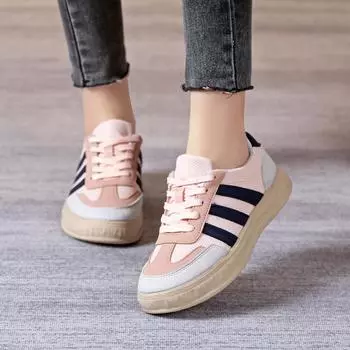 Туфли женские Tide на толстой подошве, весенние сетчатые белые туфли, дышащие, повседневные, ретро-бордовые туфли, кроссовки 36 розовый