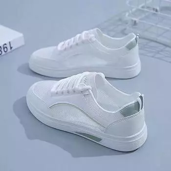 Туфли женские тонкие на шнуровке женские туфли повседневные спортивные туфли сетчатые дышащие Xiaobai новые женские туфли зарубежная торговля 36