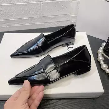 Туфли женские туфли-лодочки женские на низком каблуке с заостренным носком лоферы с открытой пяткой платье элегантные удобные роскошные сексуальные распродажа 2024 тренд 35 коричневый