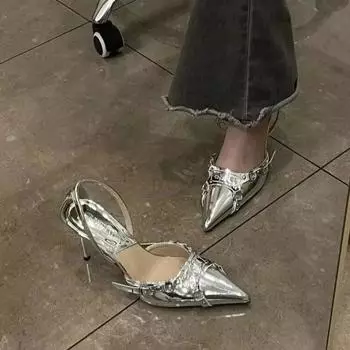 Туфли женские туфли на высоком каблуке без застежек женские модные туфли на каблуках для вечеринок женские туфли с пряжкой и острым носком на тонком каблуке женская уличная обувь 35