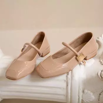 Туфли женские удобные и элегантные Модис с коротким носком Оксфорды женские Летняя новая кожаная обувь Мэри Джейн Весна 35