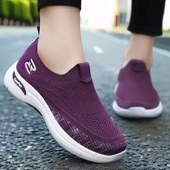 Туфли женские универсальные летние новые дышащие одинарные туфли мягкая подошва мягкие носки обувь повседневная удобная обувь для мам 36
