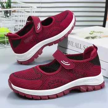 Туфли женские универсальные летние новые туфли для мам среднего и пожилого возраста на липучке с мягкой подошвой дышащие повседневные женские туфли импортного производства 36