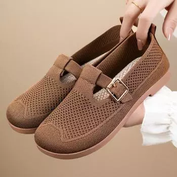 Туфли женские универсальные новые ****** однопедальные туфли для мамы с сетчатой поверхностью старые ******* тканевые туфли женские туфли г**но подошвы не устали 36