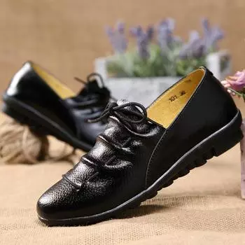 Туфли женские вечерние женские туфли на плоской подошве из натуральной кожи базовые женские туфли на шнуровке весенне-осенние туфли fgb5 4 зелёный