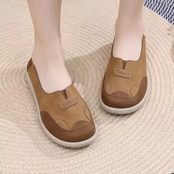 Туфли женские весенние и осенние новые ленивые педальные дышащие и износостойкие одинарные туфли удобные на мягкой подошве женские туфли для мам 35