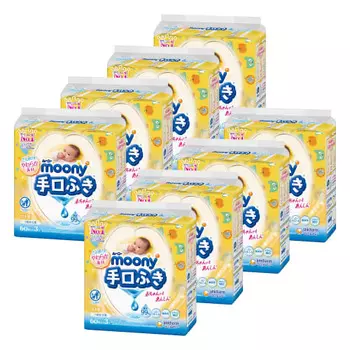 [Tugu Wipe] Сменный блок салфеток Moony Tugu Wipe 1440 листов (60 листов x 3P x 8 шт.) Предмет дела