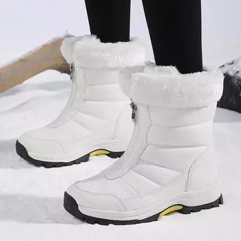 TUINANLE Ботильоны женские зимние ботинки сохраняют тепло нескользящие черные зимние ботинки женские водонепроницаемые большие размеры 42 белые ботинки 36 чёрный