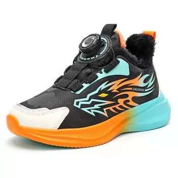 TUINANLE Детская обувь Зимняя обувь Plus Velvet Повседневная обувь Спортивная обувь для мальчиков и девочек 31 оранжевый/чёрный