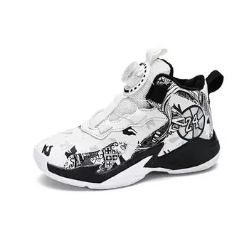 TUINANLE/детская спортивная обувь, зимние детские плюшевые кроссовки с граффити, Нескользящие баскетбольные кроссовки для подростков, обувь для мальчиков 31 фиолетовый/белый