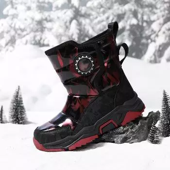 TUINANLE детские зимние ботинки зимние плюшевые теплые ботильоны для мальчиков и девочек хлопковая обувь нескользящая уличная 31 фиолетовый