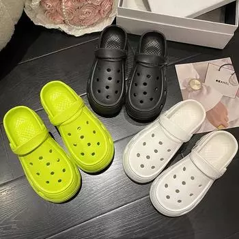 TUINANLE Домашние тапочки для женщин, сандалии из ЭВА, пляжная обувь с дырочками на толстой подошве 6 см, пары