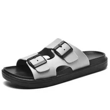 TUINANLE Домашние тапочки, мужские летние Нескользящие пляжные туфли с регулируемой пряжкой, мужские сандалии на платформе с мягкой толстой подошвой