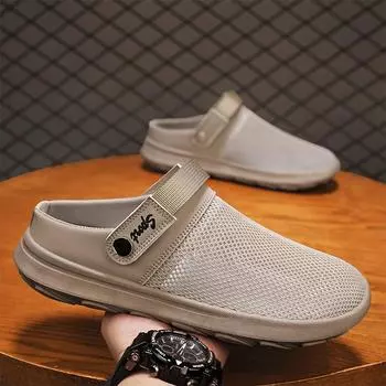 TUINANLE Классические мужские сабо, модные мужские стельки из ЭВА, мюли, тапочки, регулируемые сандалии 40 чёрный