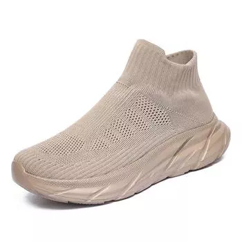 TUINANLE кроссовки унисекс для женщин, дышащие кроссовки с сеткой, повседневные Нескользящие носки на платформе 36 чёрный