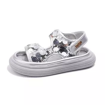 TUINANLE/летние элегантные легкие одинаковые блестящие сандалии для девочек, детские тапочки, мягкие шлепанцы для морского пляжа, детская обувь