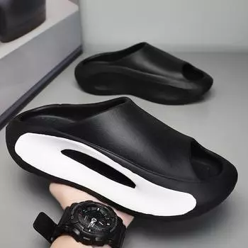 TUINANLE Летние тапочки на толстой платформе, тапочки унисекс для ванной комнаты, нескользящие шлепанцы, женские сандалии, женские модные домашние шлепанцы с мягкой подошвой из ЭВА 36-37 белый