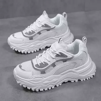 TUINANLE/лето-весна-осень удобные кроссовки на платформе для бега, дышащая удобная женская обувь, женская обувь на массивном каблуке, женская обувь для девочек 35 белый