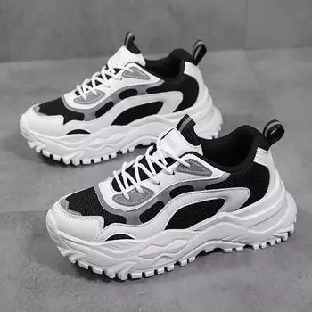 TUINANLE/лето-весна-осень удобные кроссовки на платформе для бега, дышащая удобная женская обувь, женская обувь на массивном каблуке, женская обувь для девочек 40 чёрный