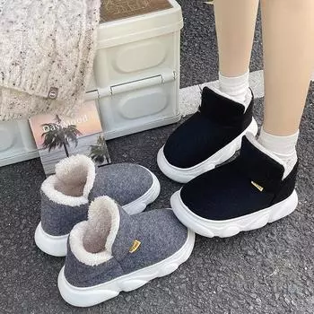 TUINANLE меховые тапочки для женщин и мужчин зимние пушистые теплые лодыжки плюшевые удобные шлепанцы мягкая подошва хлопковая обувь 36-37 серый