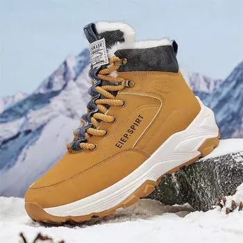 TUINANLE Men s High Top PU Leather Boots Street Style Short Ankle Round Toe - Fashionable Men s Winter Shoes 40 чёрный