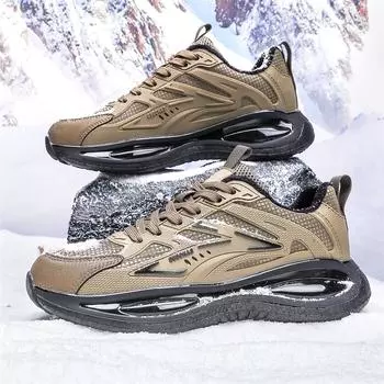 TUINANLE Men Winter Sneakers Plush Warm Shoes Fashion Non-Slip Outdoor Male Sneakers 39 чёрный