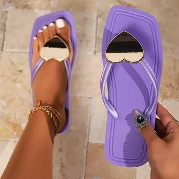TUINANLE Мягкая подошва Шлепанцы Женские Нескользящие Тапочки Женские Летние Пляжные Шлепанцы Сандалии 36-37 фиолетовый