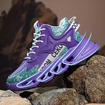 TUINANLE Мужская обувь Красочные кроссовки на шнуровке Дышащие легкие нескользящие высокие кроссовки 39 бежевый