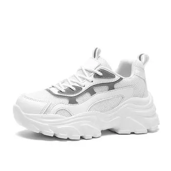 TUINANLE Мужская обувь Кроссовки 35-44 Женская модная вулканизированная обувь Пара дизайнерских кроссовок на платформе на массивном каблуке 35 белый