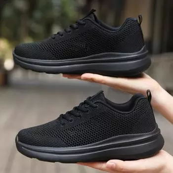 TUINANLE Мужская обувь вязаная повседневная обувь для ходьбы дышащие модные кроссовки оригинальные легкие женские кроссовки 39 чёрный