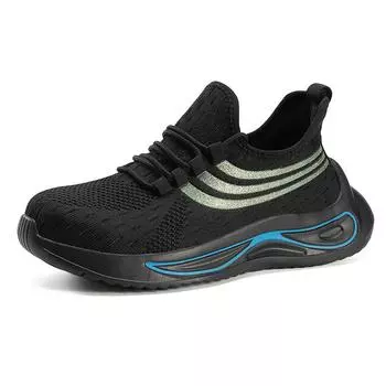 TUINANLE Мужская рабочая обувь Защита от проколов Защитная платформа Обувь для мужчин Черные кроссовки