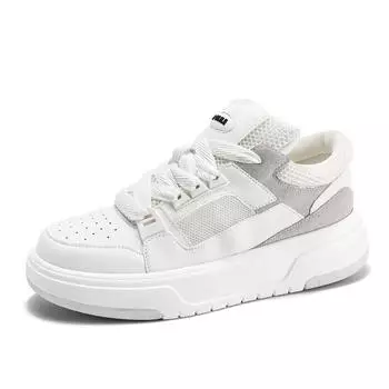 TUINANLE Мужская спортивная обувь, повседневные дышащие противоскользящие кроссовки на платформе, белые тренировочные туфли на шнуровке