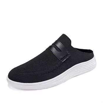 TUINANLE Мужская вулканизированная обувь, дышащие сандалии без шнуровки, кроссовки, черная повседневная мужская обувь 39 чёрный