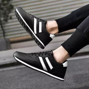 TUINANLE мужские белые туфли с круглым носком, сетчатые дышащие спортивные кроссовки, мужская обувь для ходьбы, большие размеры 39-47 39 чёрный