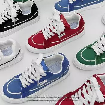 TUINANLE Мужские дышащие парусиновые кроссовки, модная повседневная обувь с низким верхом для молодежи 45 красный