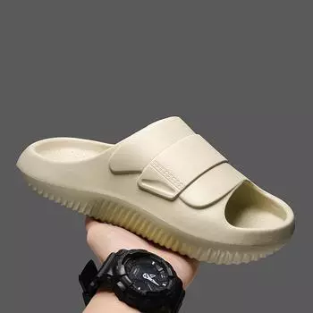 TUINANLE Мужские летние тапочки EVA с мягкой подошвой Cloud Slides Легкие пляжные туфли для женщин, подходящие для использования в помещении и на открытом воздухе 36-37 бежевый