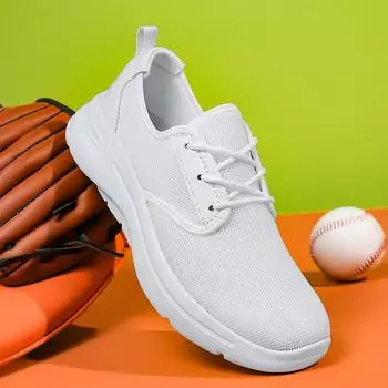 TUINANLE Мужские модные дышащие кроссовки, удобная нескользящая обувь на шнуровке для активного отдыха на природе 39 чёрный