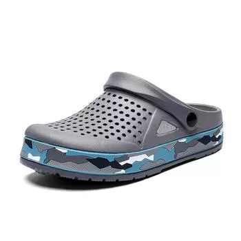 TUINANLE/мужские повседневные тапочки, летние нескользящие сандалии на платформе, мужские пляжные тапочки из ЭВА с отверстиями 42