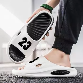 TUINANLE мужские тапочки для отдыха на природе EVA плоские сандалии новые пляжные туфли для душа бассейна нескользящие 40-41 бежевый