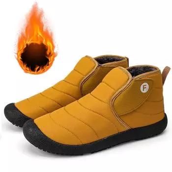 TUINANLE непромокаемые зимние ботинки для женщин, плюшевые зимние ботинки, мужские ботильоны, теплая пара хлопчатобумажной обуви 36 чёрный