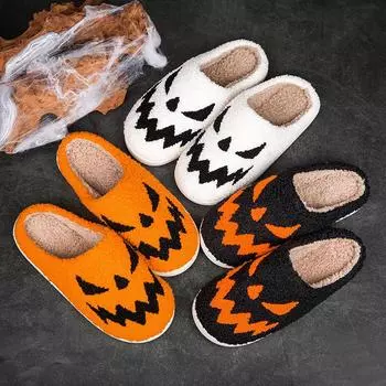 TUINANLE/Новые рождественские тапочки, мужские милые тапочки с героями мультфильмов, домашняя женская зимняя обувь на Хэллоуин