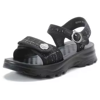 TUINANLE Обувь для женщин Летние сандалии на платформе Мягкие нескользящие удобные женские пляжные туфли 35 чёрный