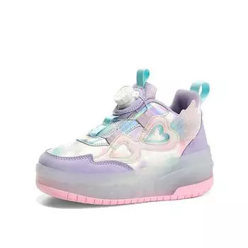 TUINANLE обувь со светодиодной подсветкой для детей, повседневные кроссовки с узором в виде сердечек и крыльев для девочек, обувь на колесной подошве для девочек 29 розовый